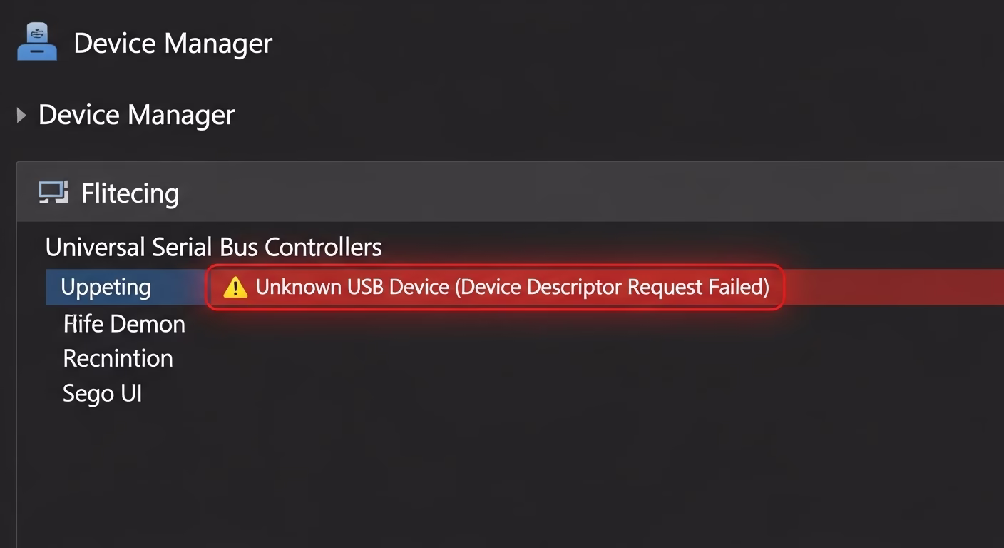 알 수 없는 USB 장치(코드 43) 오류, 드라이버 재설정으로 10분 만에 해결하기 (데이터 보존) 3 장치 관리자에 노란색 느낌표와 함께 표시된 알 수 없는 USB 장치 오류.