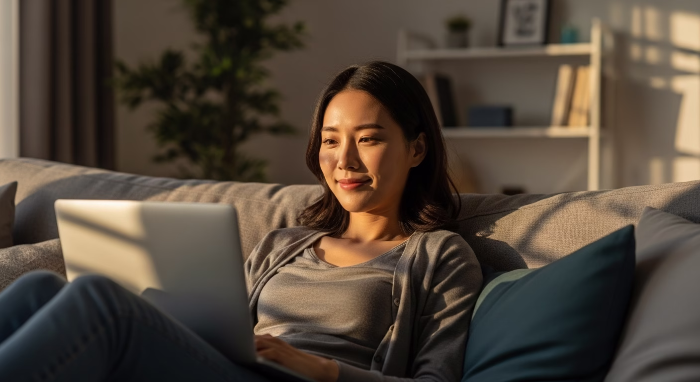 구글 검색 기록 자동 삭제 설정 후 안심하고 편안하게 인터넷을 사용하는 한국 여성