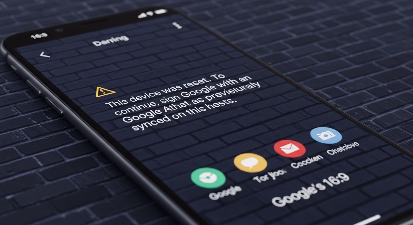 구글 계정을 삭제하지 않고 초기화했을 때 발생하는 FRP 잠금 화면을 보여주는 이미지