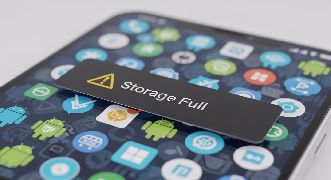 안드로이드 앱 설치 안됨, '다운로드 대기 중'의 진짜 원인과 5단계 해결법 3 '저장 공간 부족' 경고 메시지가 떠 있는 스마트폰 화면